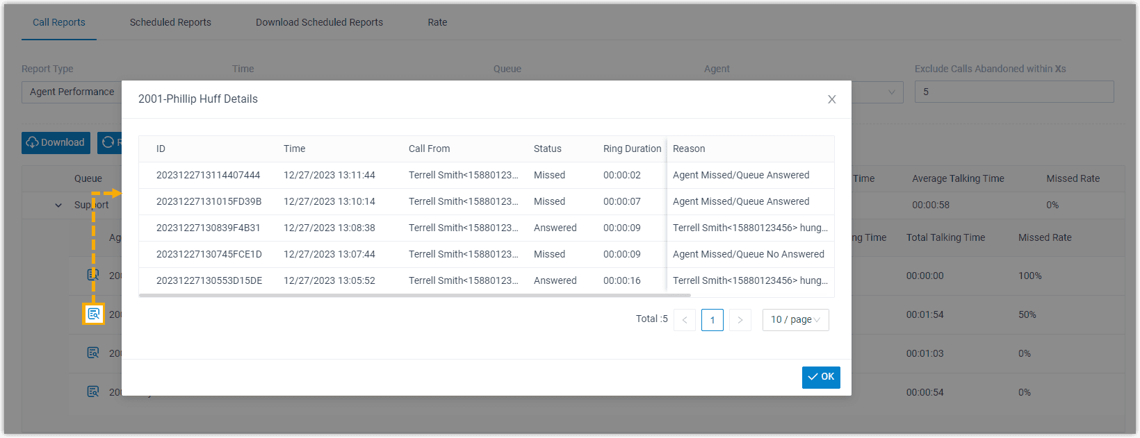 Agent Performance Agent Details