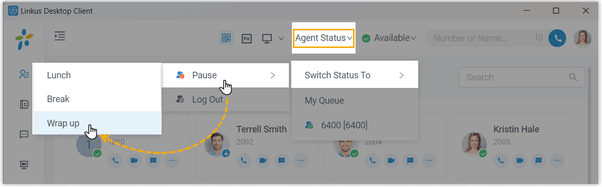 Agent Switch to Specific Pause Reason PC