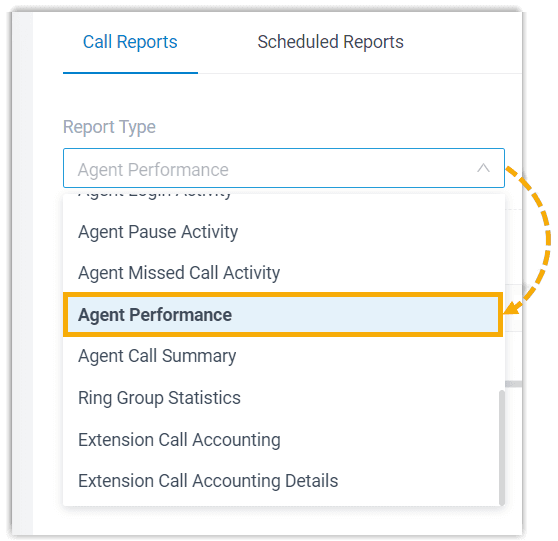 Select Agent Performance Report