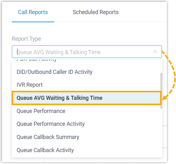 Select Queue AVG Waiting & Talking Time