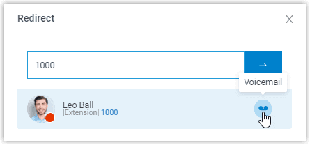 Redirect Call to Extension's Voicemail