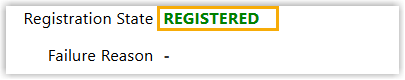 The SIP line showing a Registration State of REGISTERED on the intercom