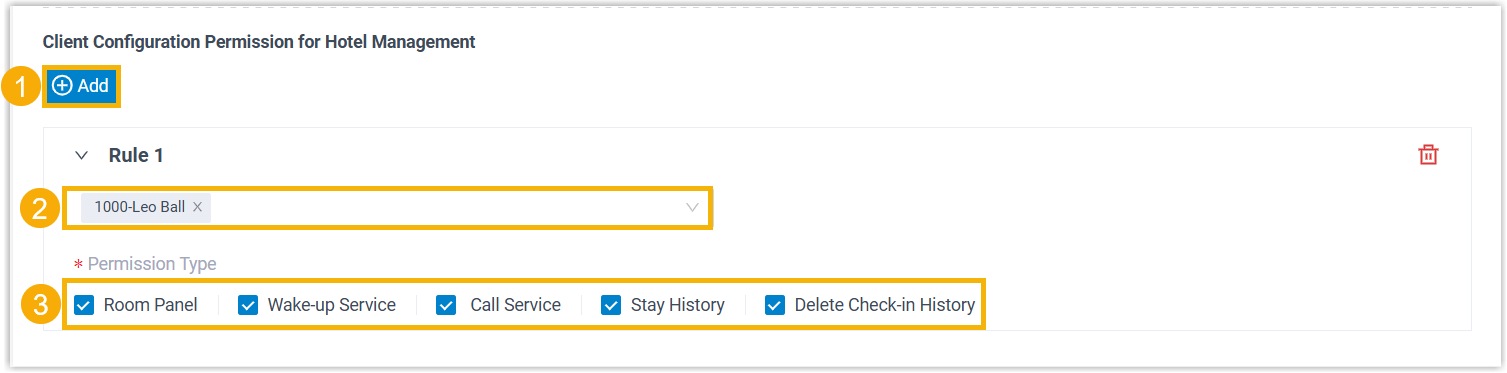 Adding a staff permission rule for room operations