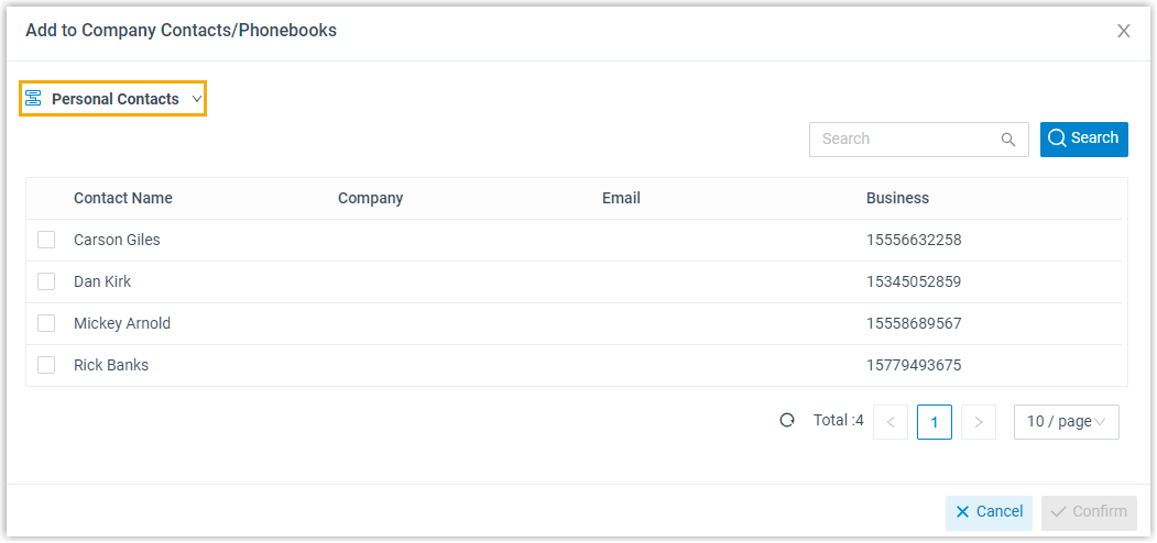 Adding a number to an existing personal contact