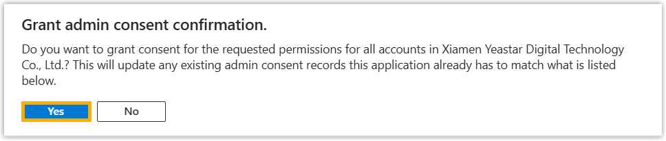 Cloud Voice, the admin consent confirmation dialog