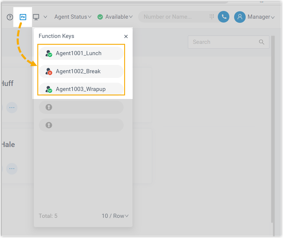 Agent shown in another status in the web app