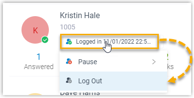 Setting an agent's status to logged out from the Agent panel