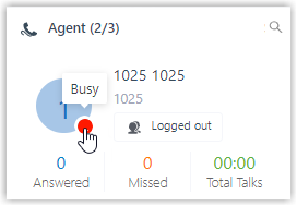 Agent presence status shown on hover