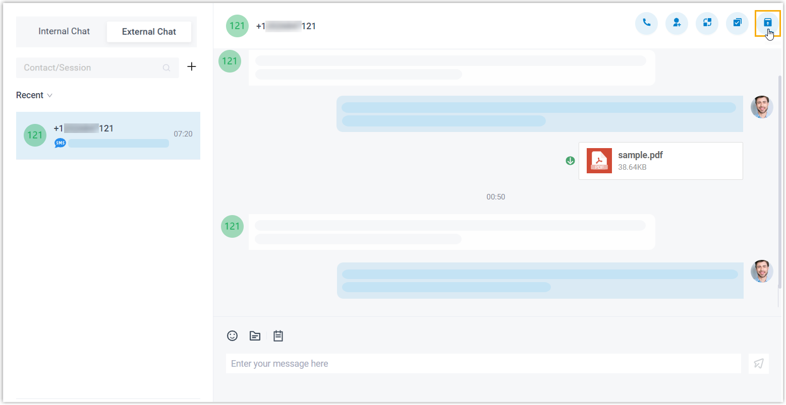 Moving a messaging session into the archived list