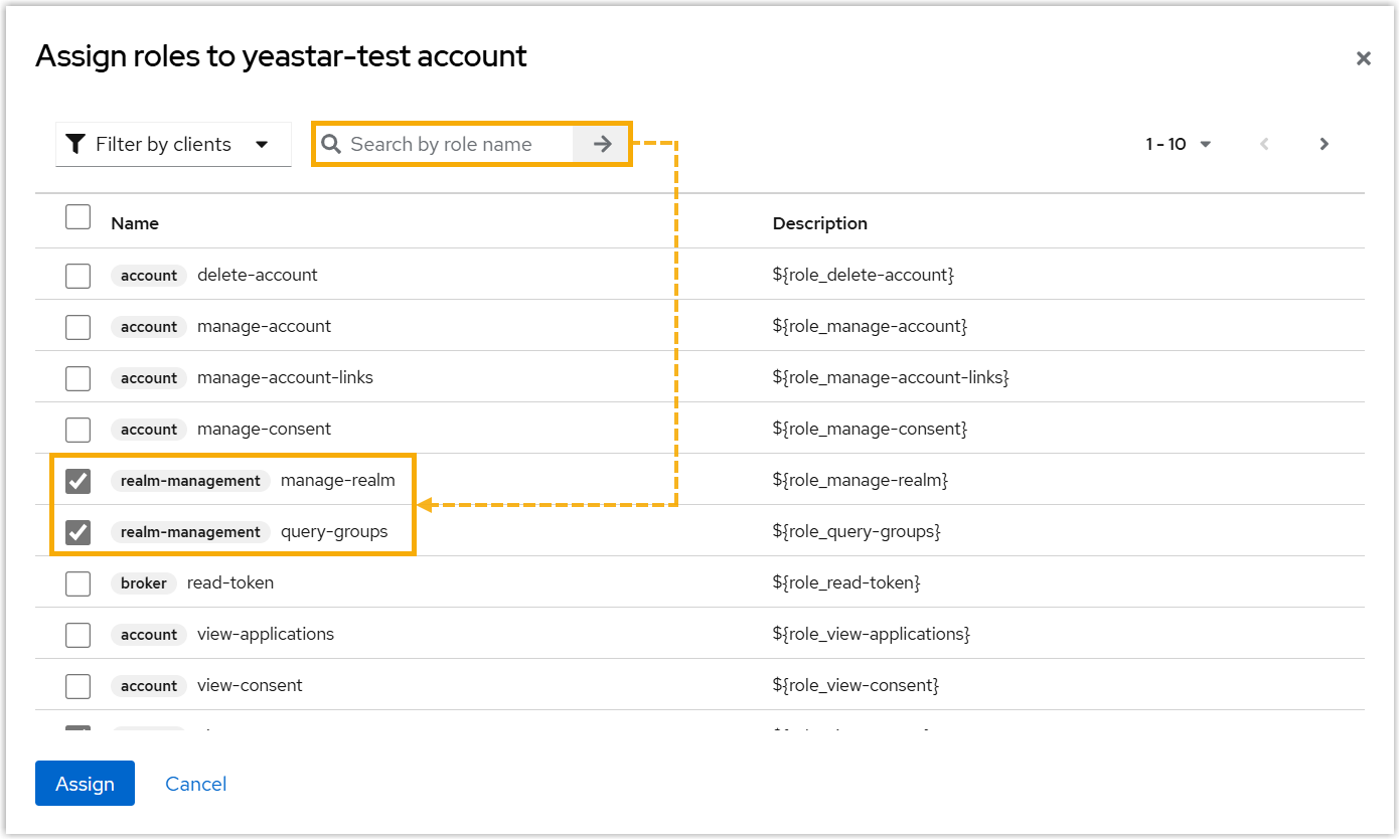 Cloud Voice, the five service-account roles being assigned