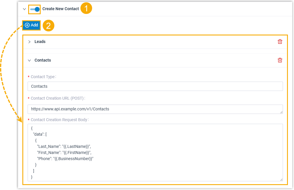 Automatic helpdesk contact creation settings