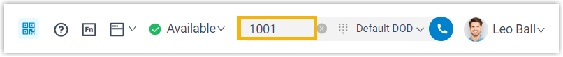 The search bar populated with the last dialed number