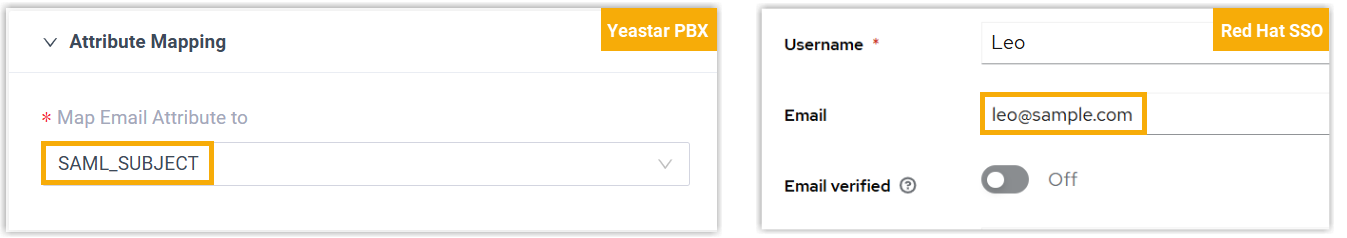 Selecting SAML_SUBJECT for built-in email mapping