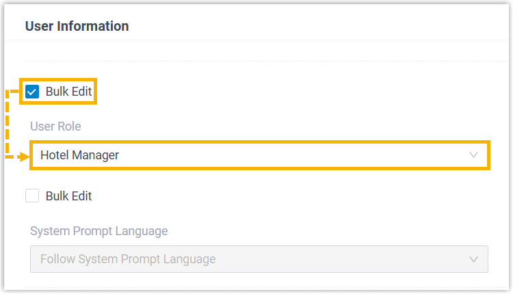 Bulk Edit enabled with Hotel Manager selected for the chosen extensions