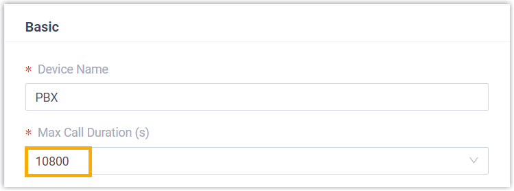 Setting a global maximum call duration