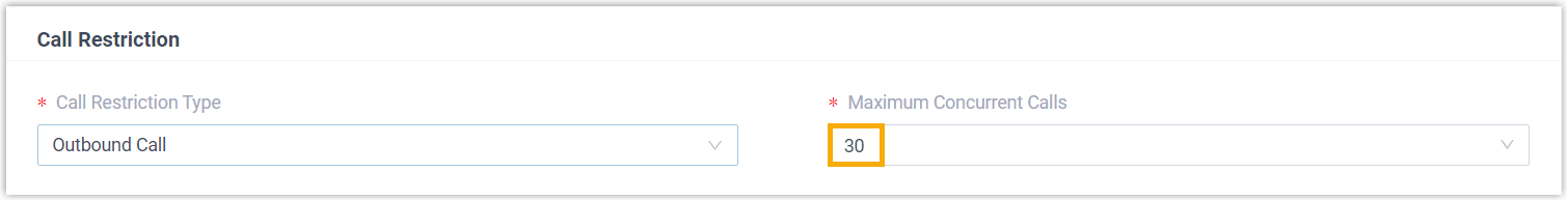 Setting the maximum concurrent calls on a SIP trunk