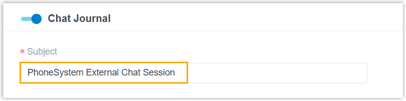 Setting the subject for a synced chat session record
