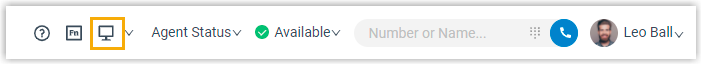 Toolbar mode indicator showing the current client mode