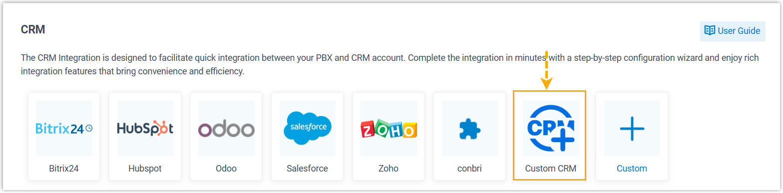 The CRM list with a custom, template-based CRM ready to open
