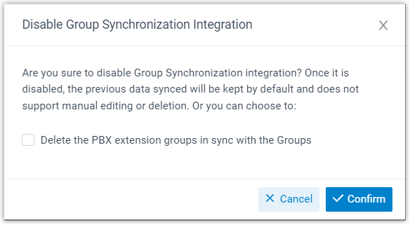 Confirmation dialog with the option to remove extension groups tied to synced groups