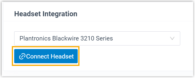 Connect Headset button in the audio and video preferences
