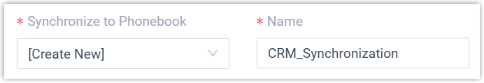Dialog for creating a new phonebook to store synchronized CRM contacts