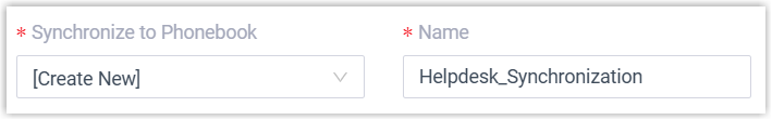 Creating a new phonebook to receive synchronized Helpdesk contacts