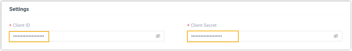 Credential fields for a helpdesk that uses bearer token authentication