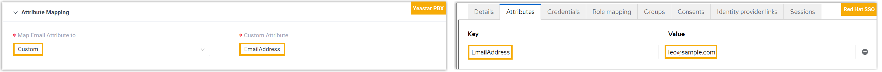 Configuring a custom email attribute for mapping
