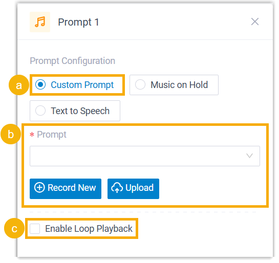 Selecting one or more custom prompts