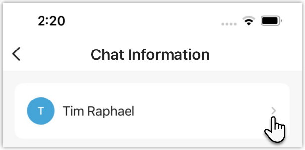 The customer's contact information opened from a session
