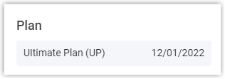 Subscribed plan name and its expiration date
