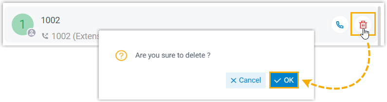 Deleting a single call log entry