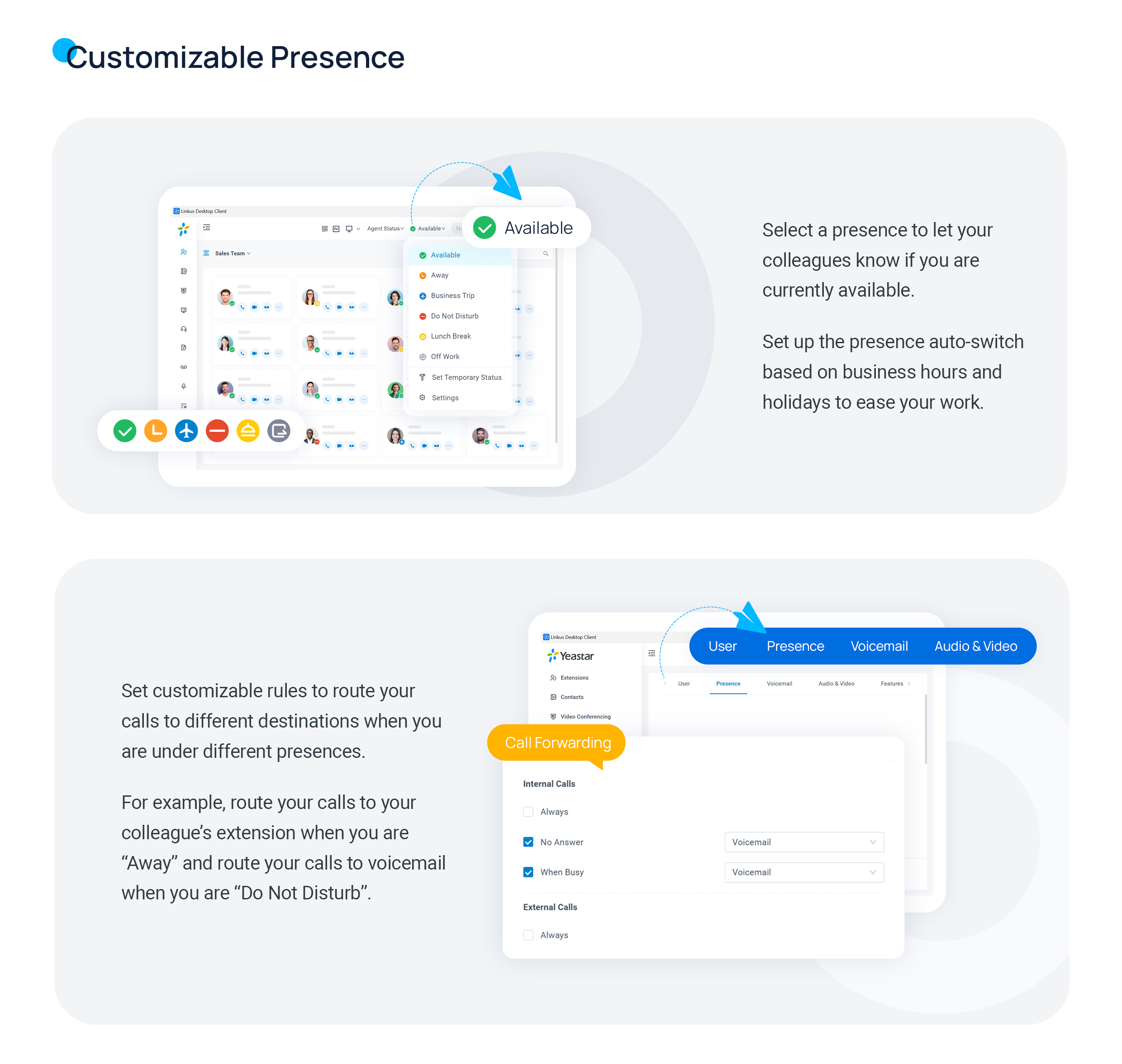 Cloud Voice, adjusting display and appearance options