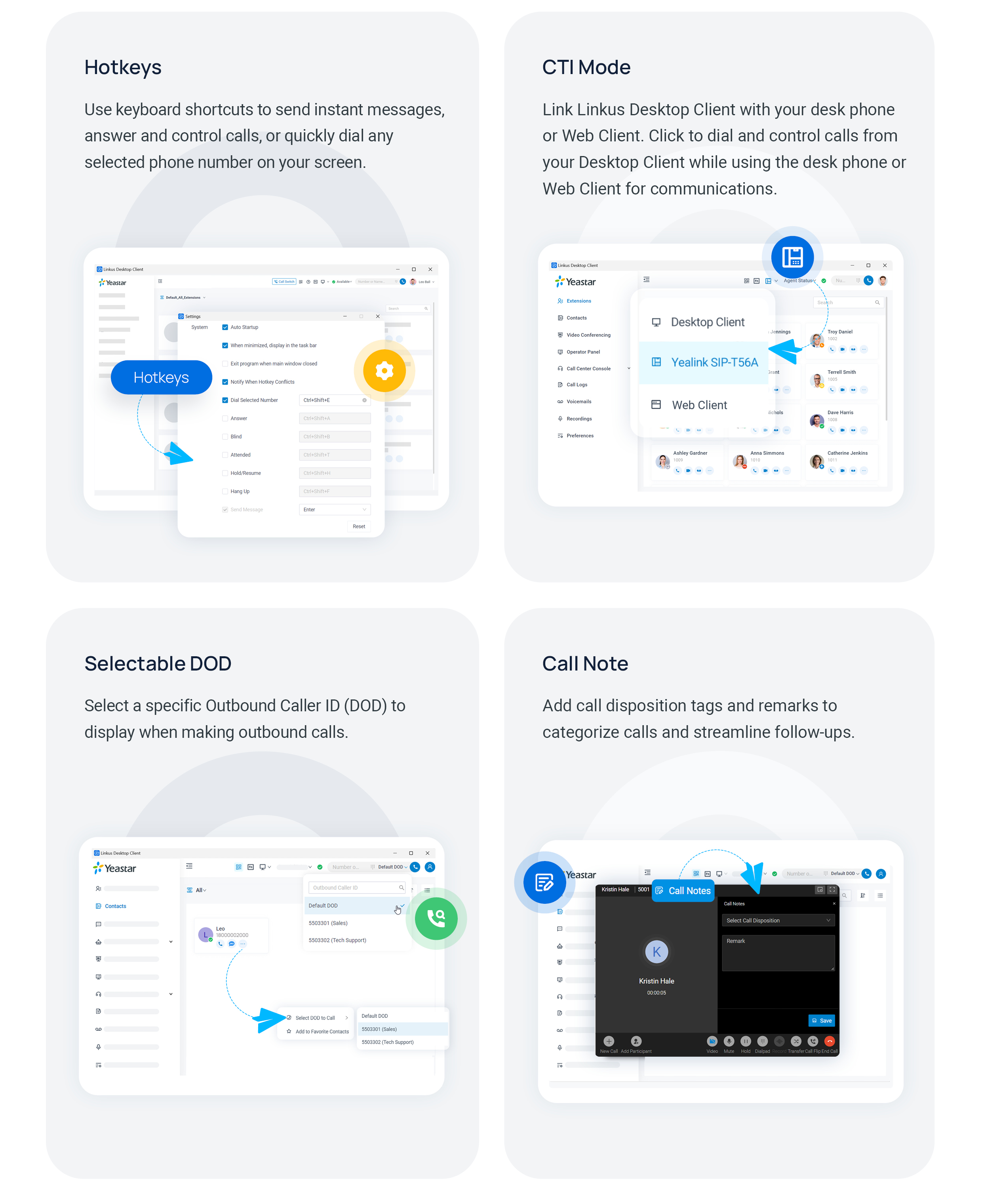 Cloud Voice, additional actions available during an active call