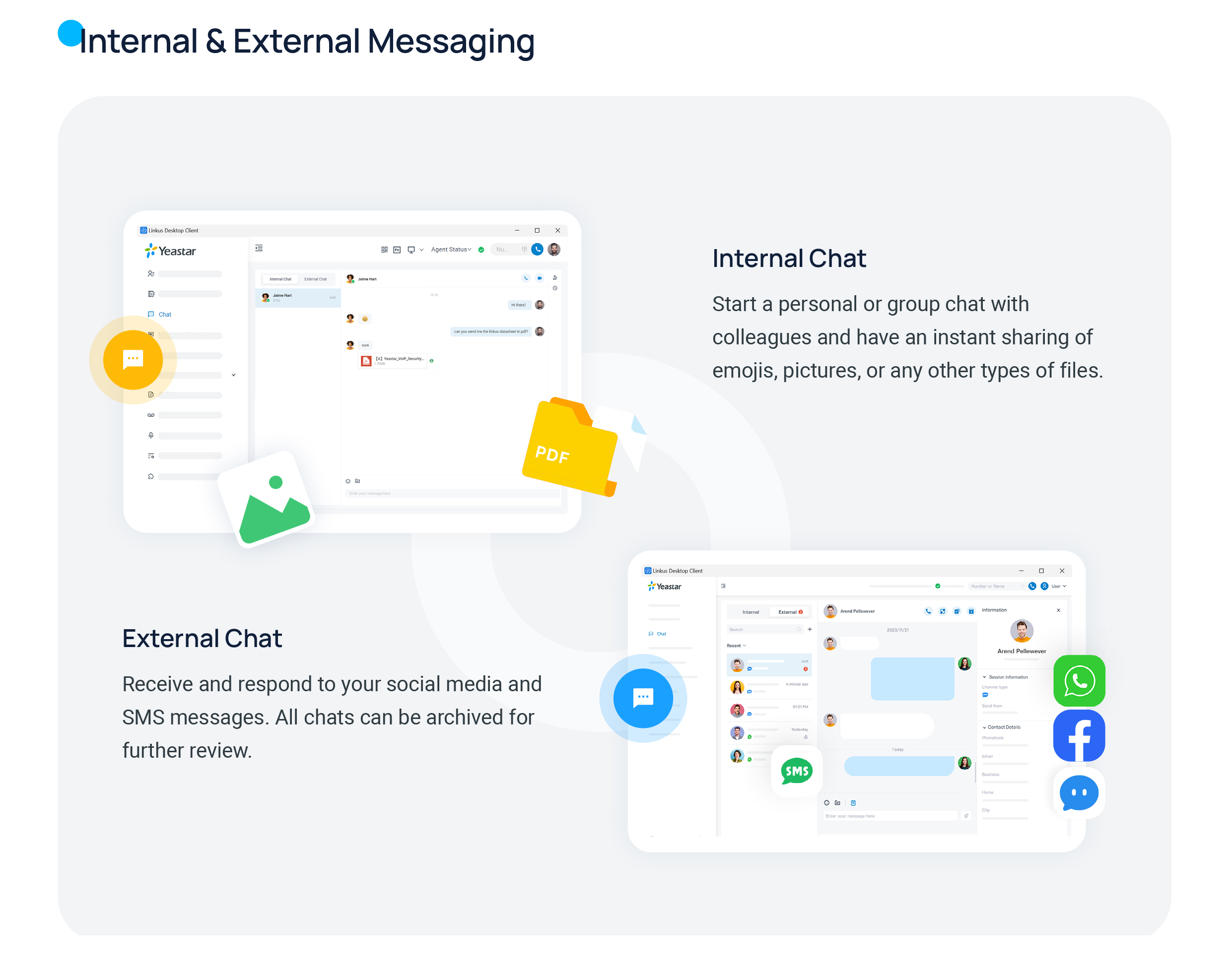 Cloud Voice, a one-on-one and group chat conversation