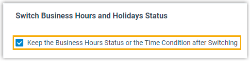 Feature Code settings with the checkbox for keeping the status after switching selected