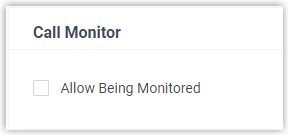 Call Monitor settings with the Allow Being Monitored option cleared