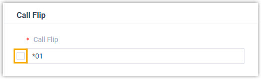 Call Flip disabled in the Feature Code settings