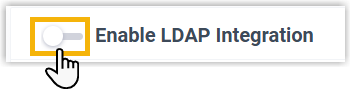 The Enable LDAP Integration toggle switched off