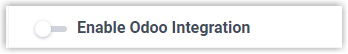 The Odoo integration toggle set to off in the CRM settings