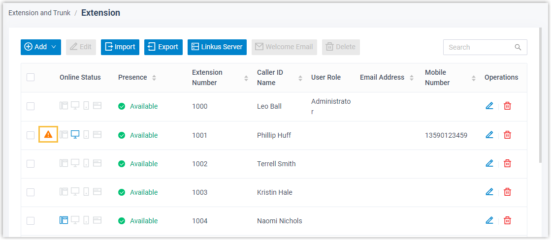 Security tab showing the Disable Outbound Calls option enabled under Call Restrictions
