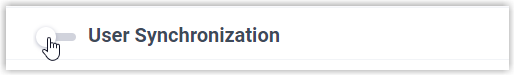 The User Synchronization toggle in its off position