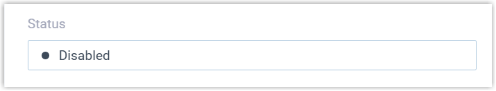 The integration status showing a disabled state