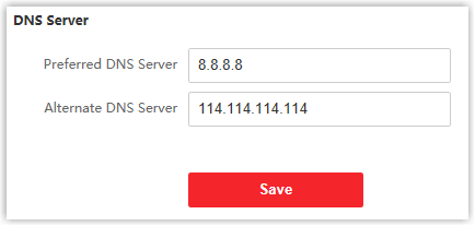 DNS server address entered in the door station TCP/IP settings