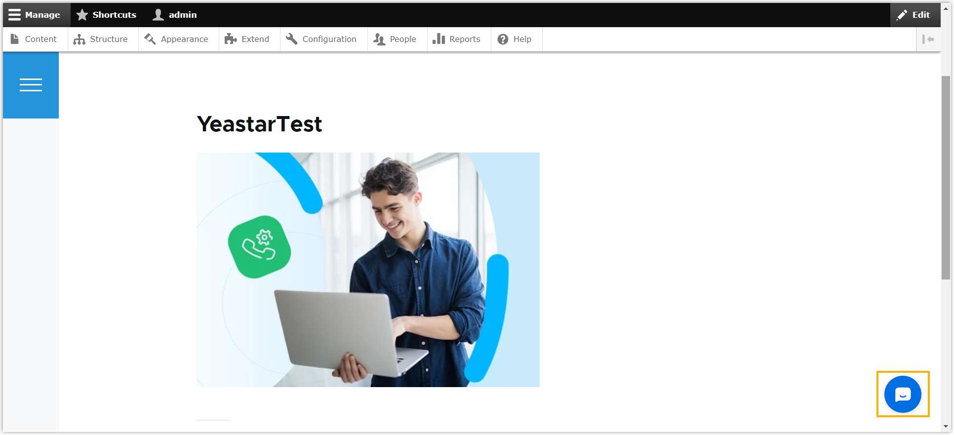 Cloud Voice, live website showing the chat widget docked in the bottom-right corner