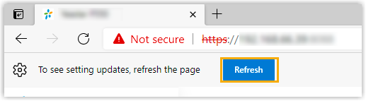 The Refresh prompt on the Cloud Voice App Web Client in Edge