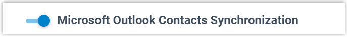 Microsoft Outlook contacts synchronization toggle in the Collaboration settings