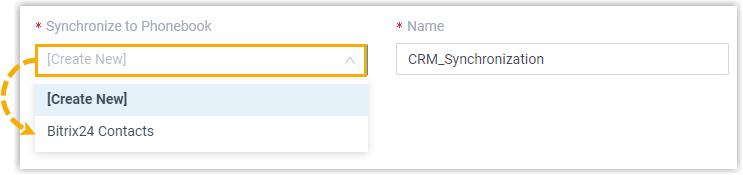 Phonebook selector for the destination of synced Bitrix24 records