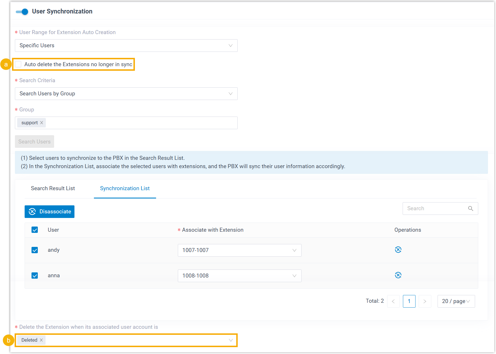 Extension management policies for manually synced users